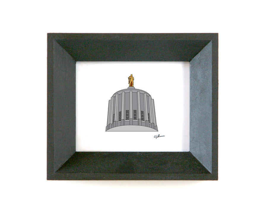 art print of the oregon state capitol building in salem