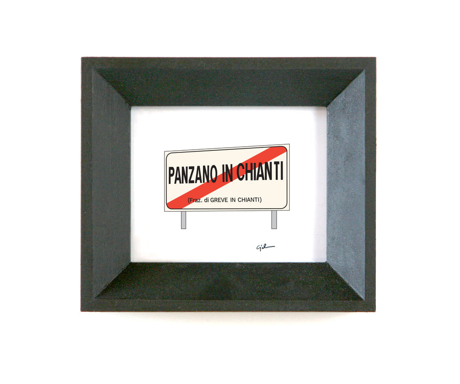 small art print of the panzano in chianti sign