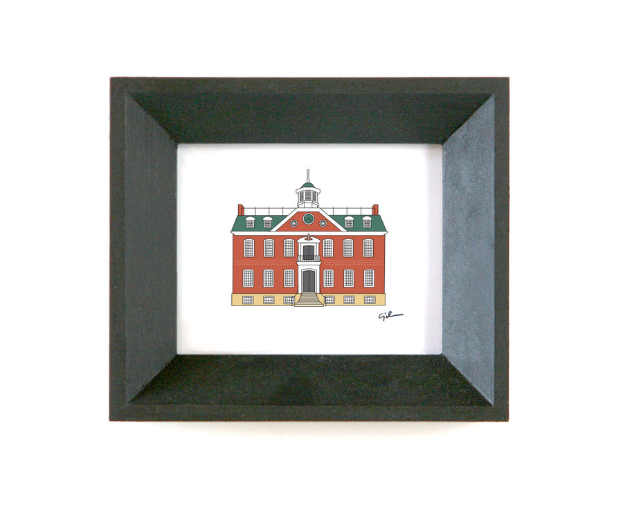 drawing of old colony house in newport rhode island
