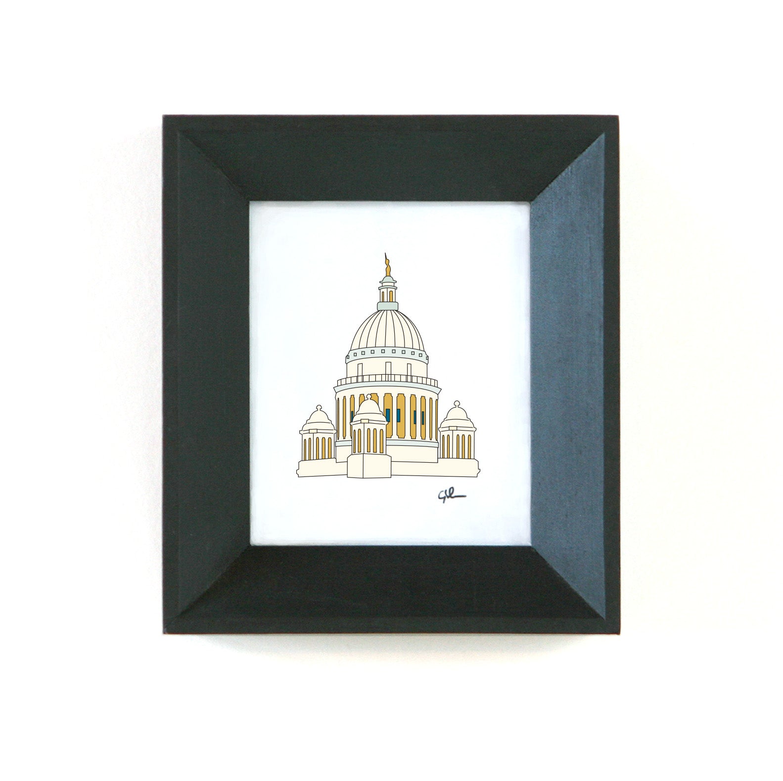 small print of the rhode island state house in providence
