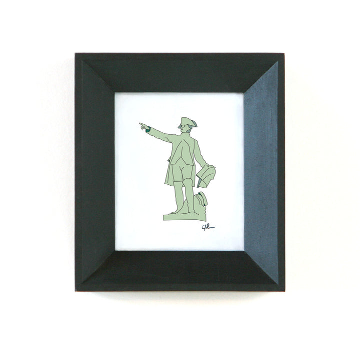 small print of the rochambeau statue in newport rhode island