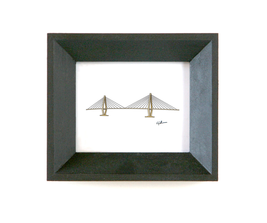 drawing of the arthur ravenel jr bridge in south carolina