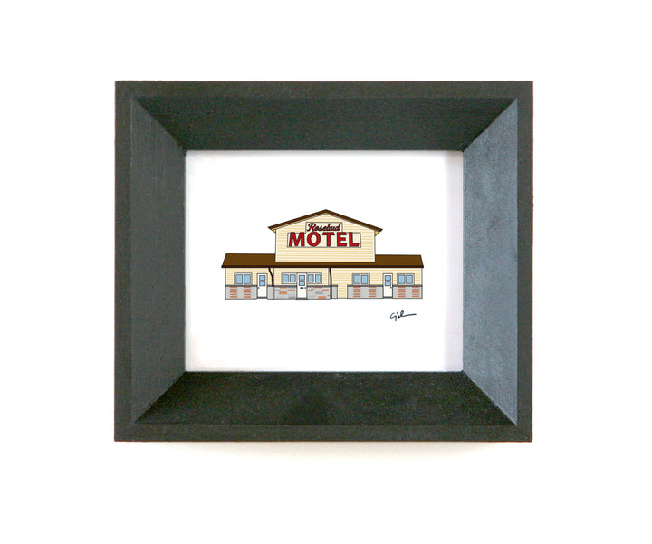 art print of the rosebud motel from schitt's creek