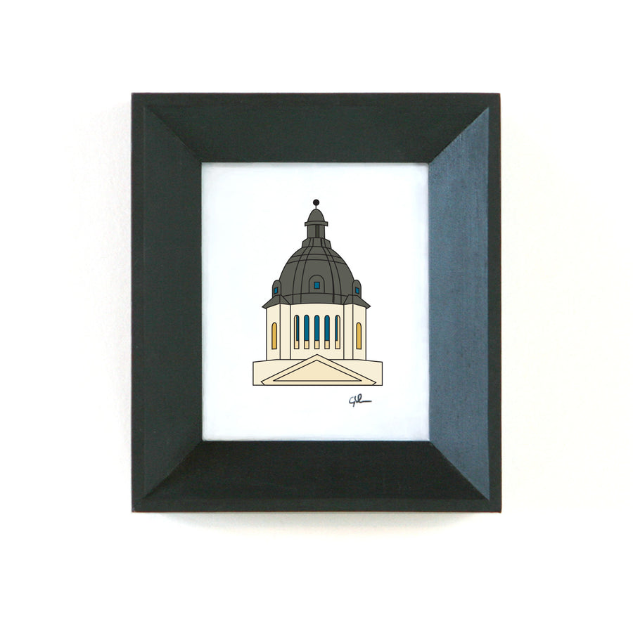 small print of the south dakota state capitol building in pierre