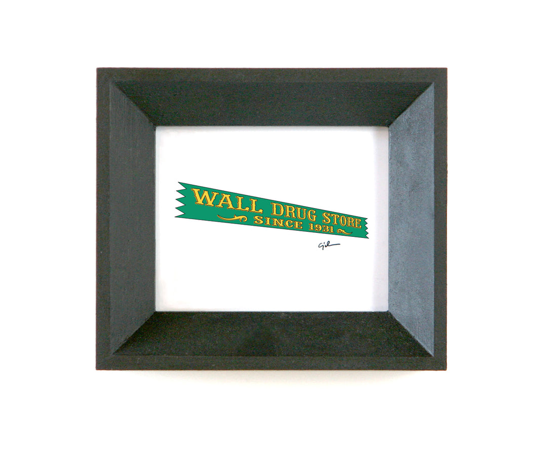 mini drawing of the wall drug store sign in south dakota