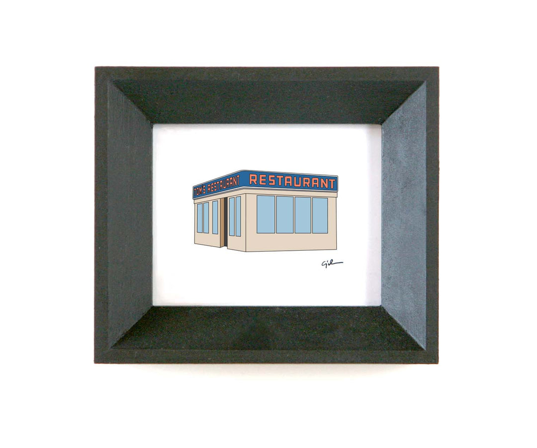 small art print of tom's restaurant in new york city