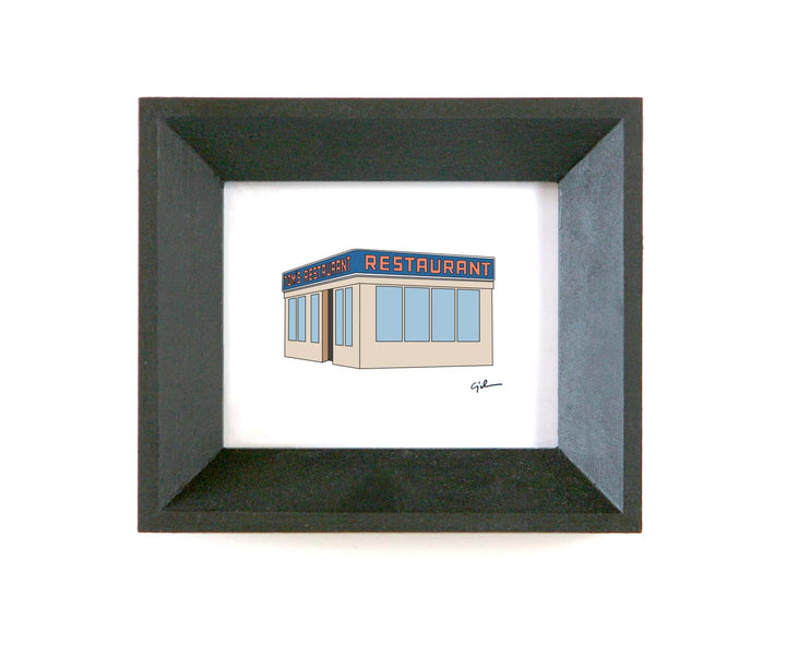 small art print of tom's restaurant in new york city