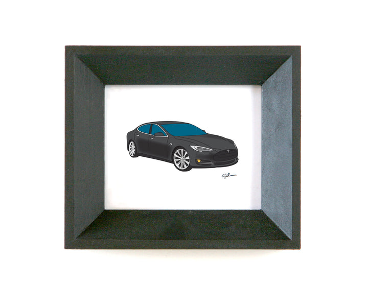 affordable drawing of the tesla model s car