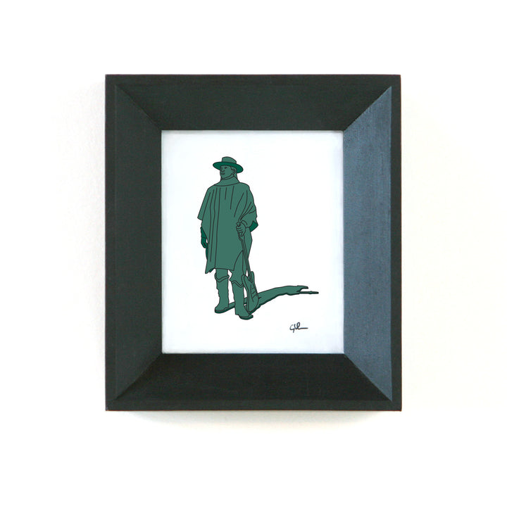 small art print of the stevie ray vaughan statue in austin texas