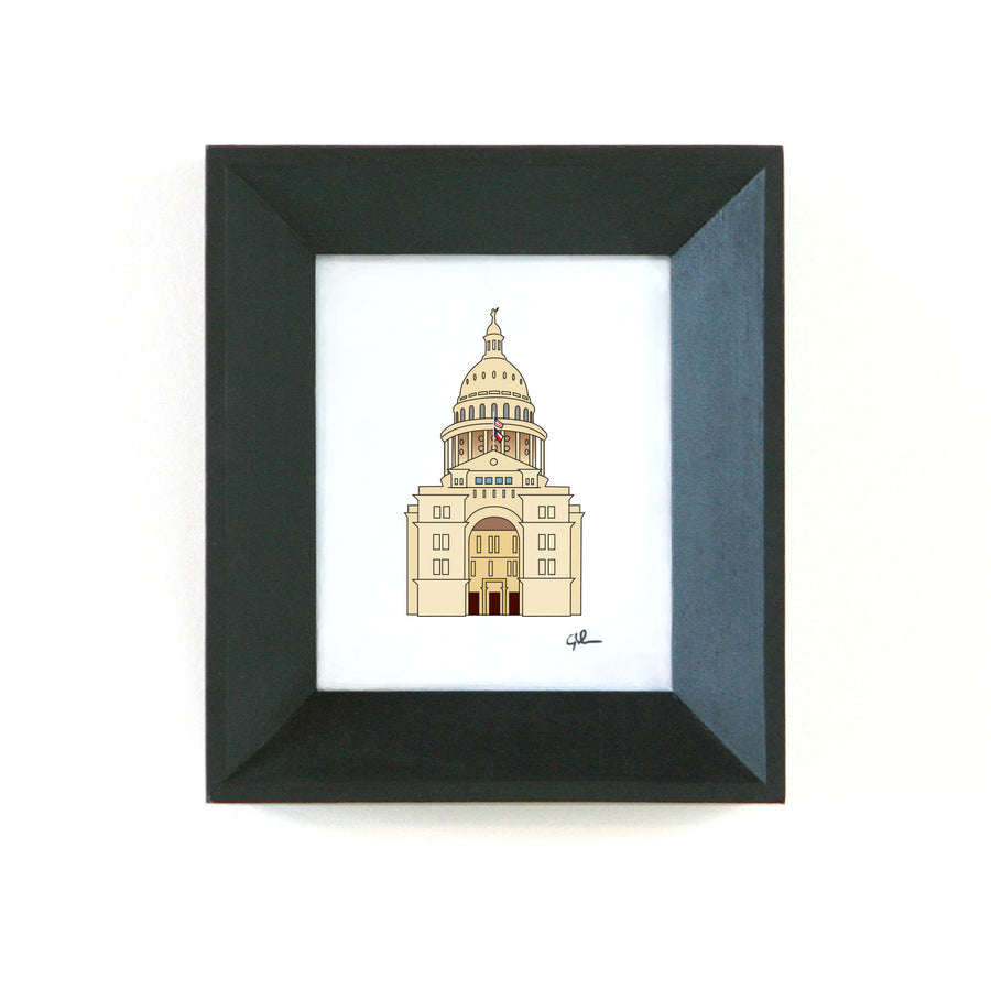 small art print of the texas state capitol building in austin