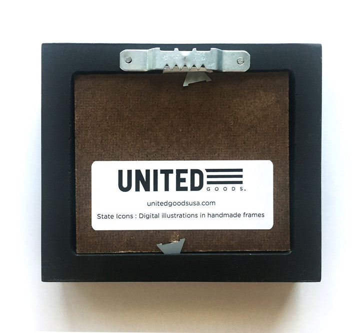 back side of handmade frame by united goods