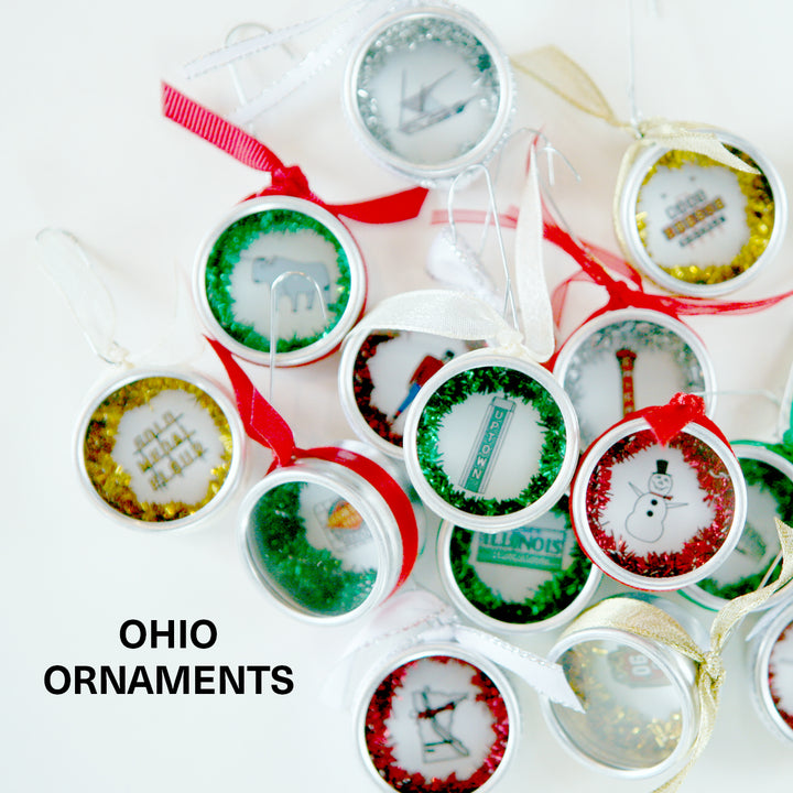 small handmade holiday ornaments from ohio
