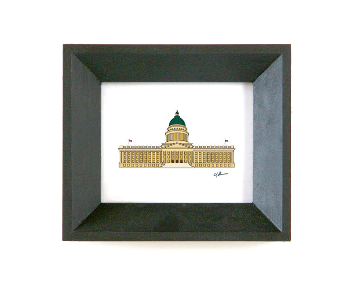 drawing of the utah state capitol building in salt lake city