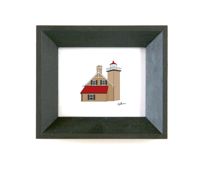little print of the eagle bluff lighthouse in door county wisconsin