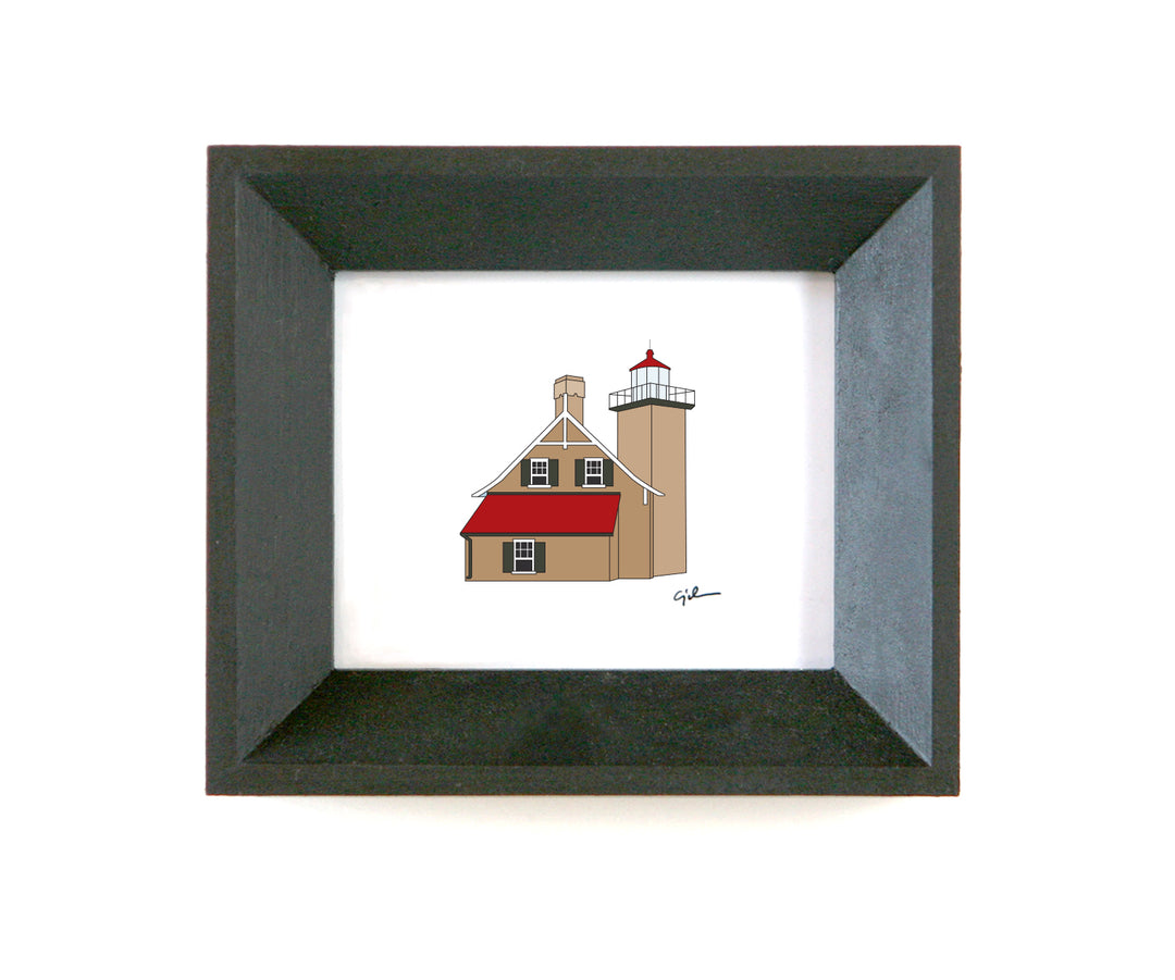 little print of the eagle bluff lighthouse in door county wisconsin