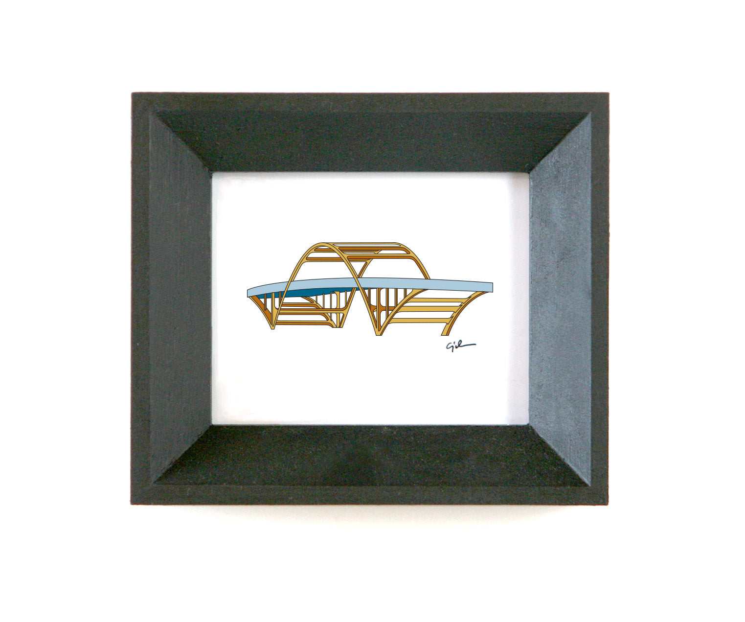 drawing of the hoan bridge in milwaukee wisconsin