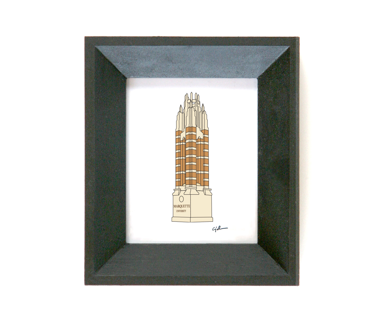 drawing of a gothic pillar at marquette university in milwaukee wisconsin