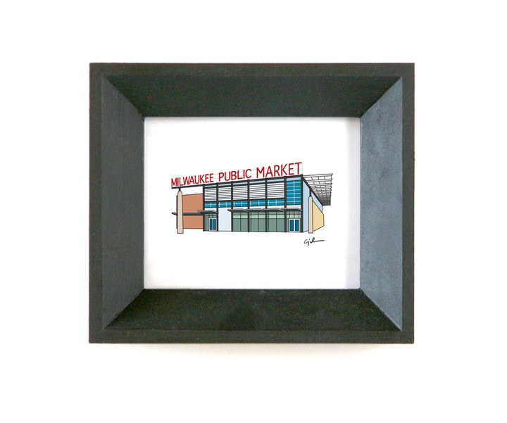 detailed drawing of the milwaukee public market in wisconsin