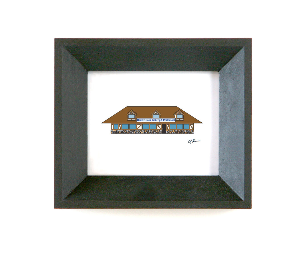 drawing of the Norske Nook in Osseo, Wisconsin