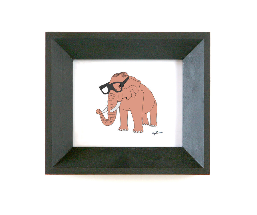 art print of the pink elephant statue at a gas station in deforest wisconsin